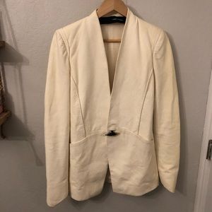 Distressed blazer top